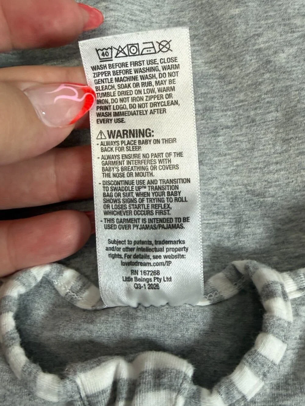 Love to Dream Newborn Swaddle Up Original Blue Gray 1.0 TOG Cotton Sleep Sack